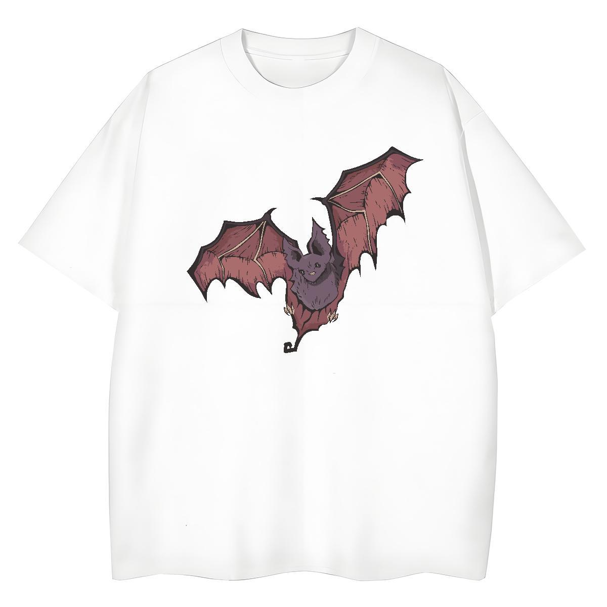 Soft T Shirts Men bat Breathable Short Sleeve Street Wear Cartoon Print 230g Pure Cotton Men Tops Tees Stylist Tops Shirt