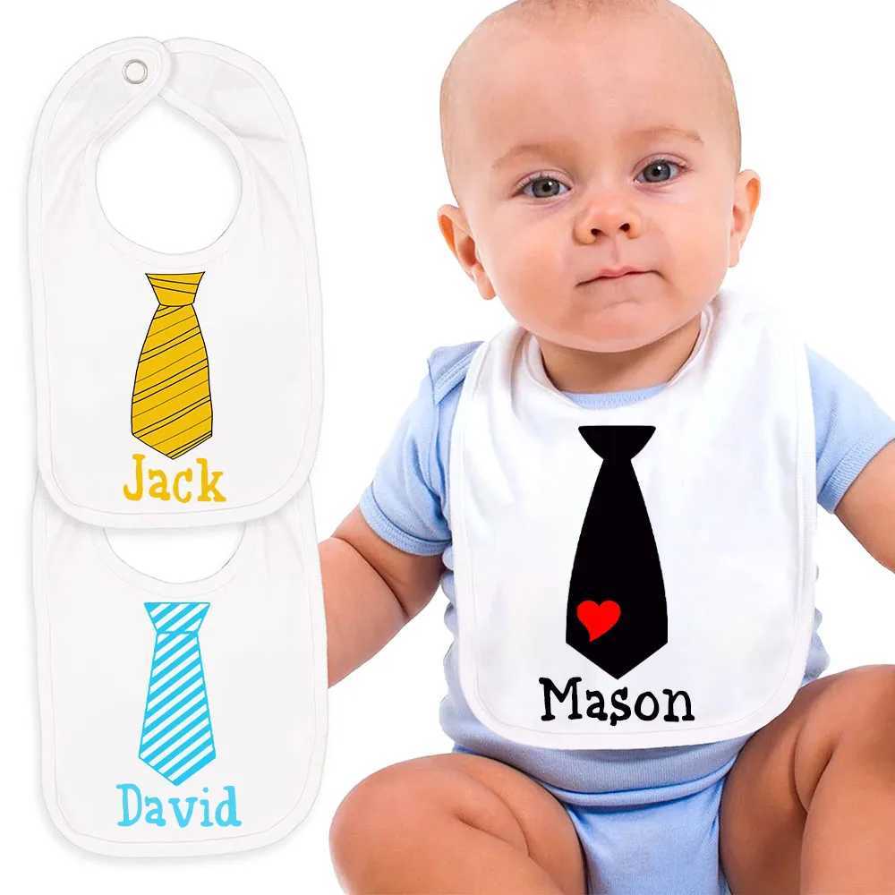 Bibs Burp Cloths Personalized Baby Boy Bib Custom Name with Tie Bibs Toddler Burp Cloths Newbron Shower Gift Infant Cotton Bib Kid Feeding BibsL4812