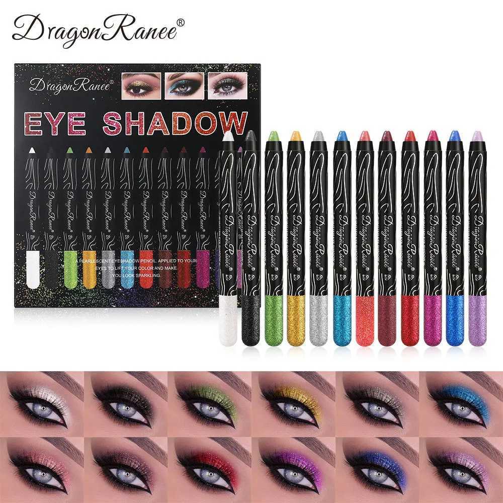 12 Colors Eyeshadow Pencil Set Eyeliner Pencil Kit Waterproof Highlighter Shiny Silver Purple Glitter Silkworm Eye Shadow Pen Y240813