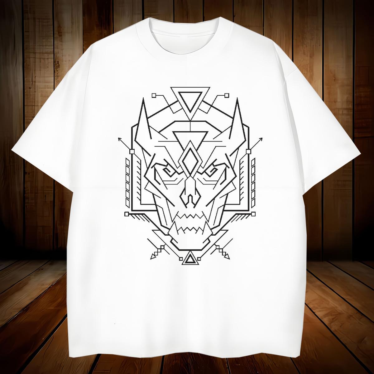 T-Shirts for Men 230g Cotton Lines Street wear Hip Hop Round Neck Short Sleeve Plus Size Cartoon Mens Tshirts Classic Free Shipping Tees
