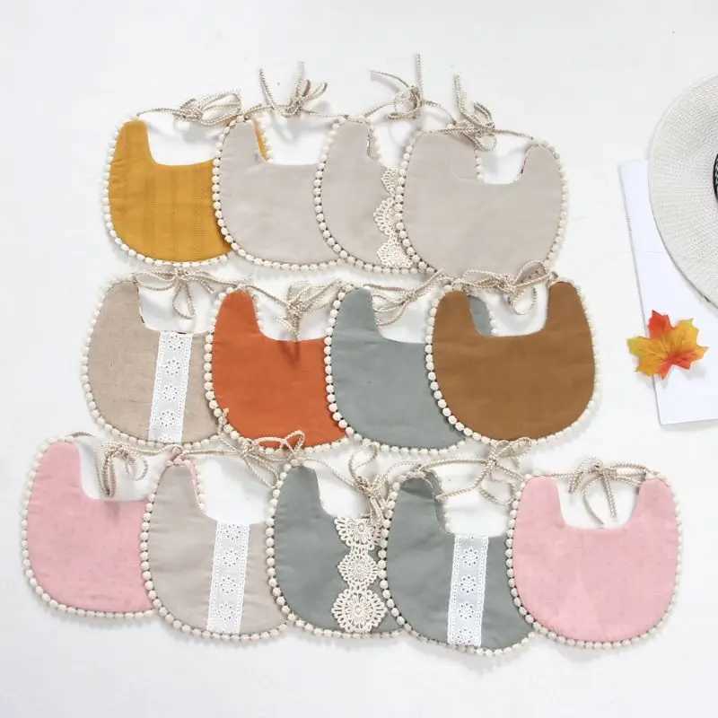 Bibs Burp Cloths Baby Tassel Saliva Towel Floral Vintage Newborn Photography Double Side Bibs Boys Girls Props Bandana Countryside Costume BurpL4812
