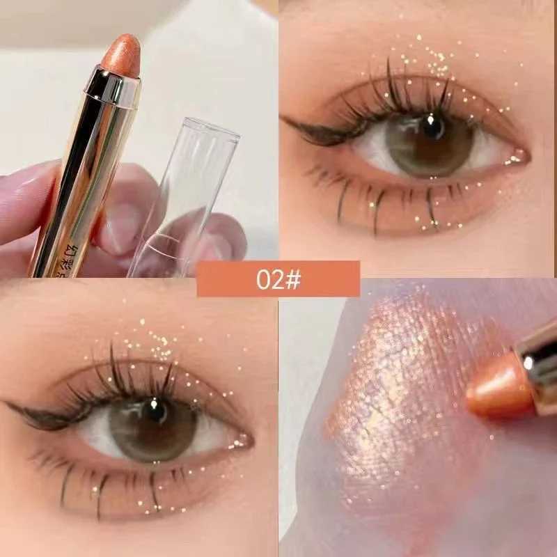 Shimmer Eyeshadow Stick Easy Glitter Highlighter Eyeshadow Pencil Brightening Makeup Pink Silkworm Champagne Gold Eyeliner Pe Y240813