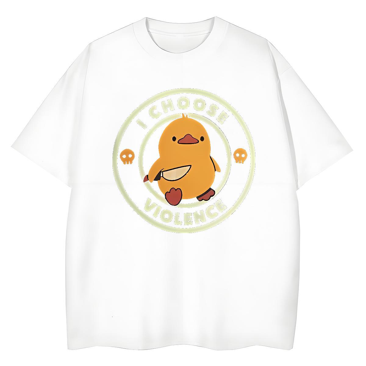 Soft Man T Shirts duck Round Neck Short Sleeve Summer Casual Black White 230g 100% Cotton Tshirts DIY Tops Shirt