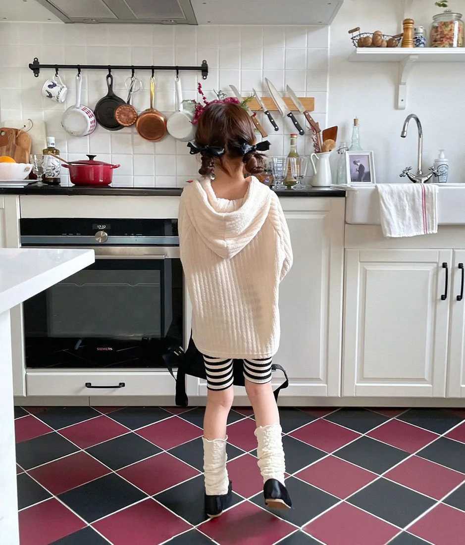 Childrens ribbed cotton girls organic outer pants cycling shorts W240813
