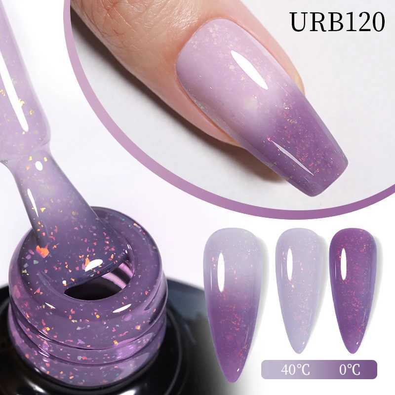 UR SUGAR 7ml Auroras Glitter Thermal Gel Nail Polish Ultra-thin Temperature 3 Colors Changing Soak Off UV LED Manicure Nails GelM240814