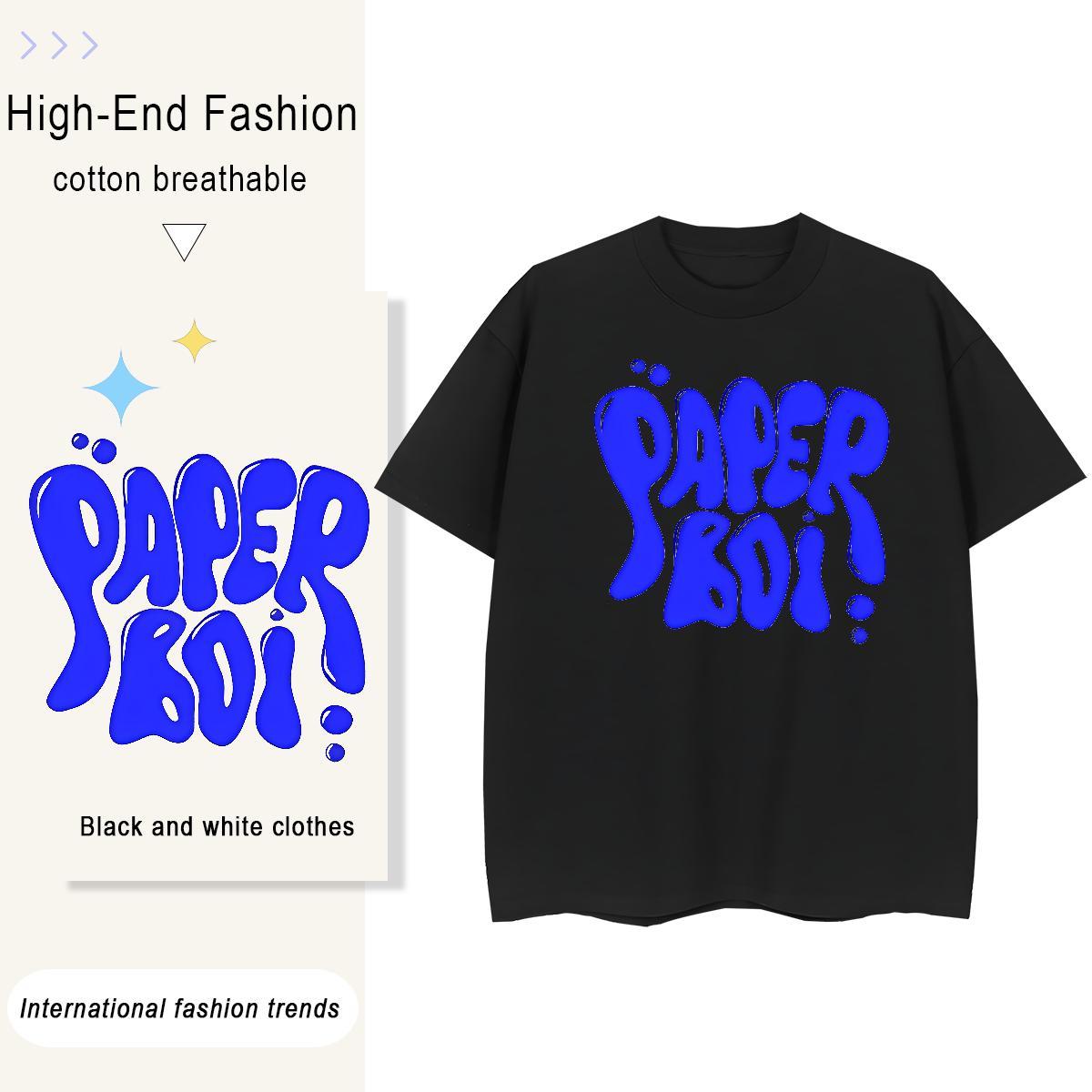 Wholesale Men Tees Street 230g Cotton Customized Print Breathable Short Sleeve letter Mens T Shirts Fashion Top Tees