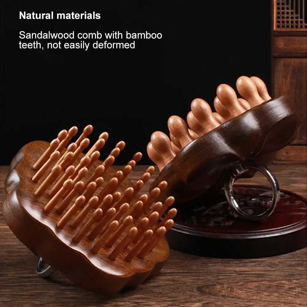 Massage comb fingers comb head meridian comb can be scraped off with a chest anti-static wooden brush W240813