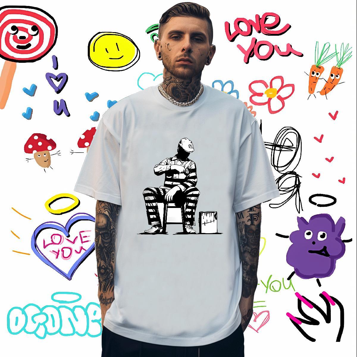 Man T Shirts 230g Cotton person Hip Hop Street Breathable Crew Neck DIY Printed Men Tees Designer High Quality Tees Shirts