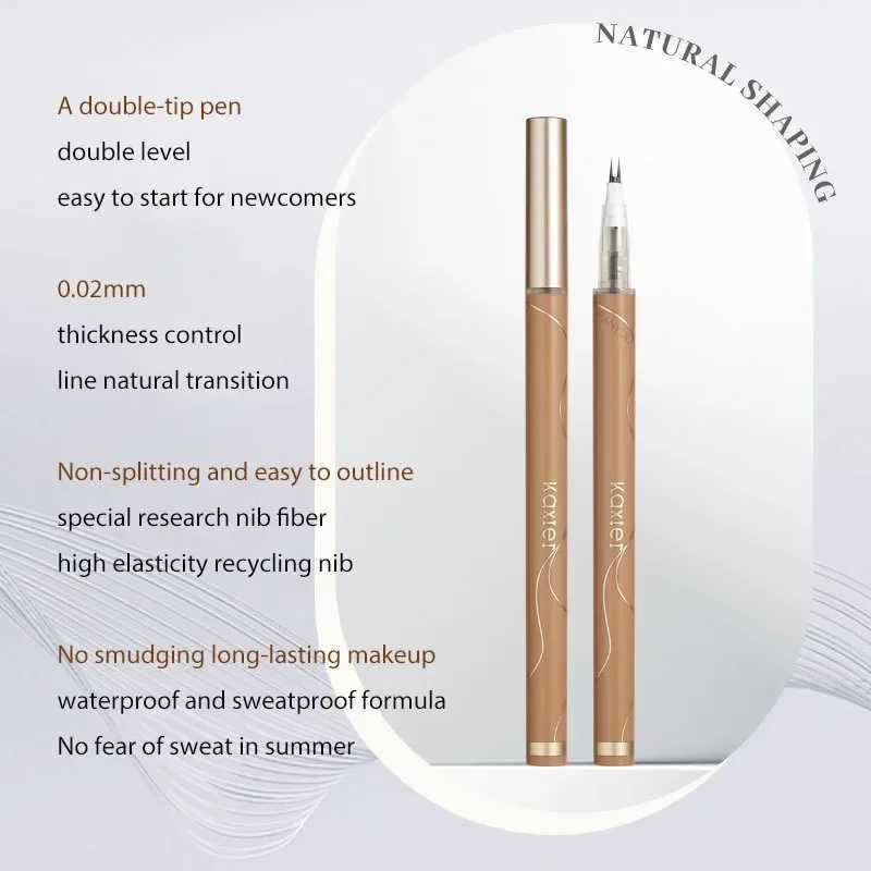 New Lower Eyelash Pencil Two Claw Liquid Eyeliner Waterproof Sweatproof Ultra-thin Quick Dry Eyebrow Lying Silkworm Pen Cosmetic Y240813