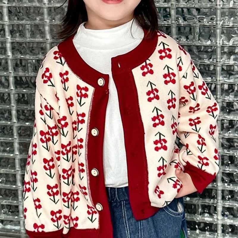 2024 autumn and winter childrens jackets knitted jackets for boys and girls sweaters warm cardigans baby thick jackets W240813