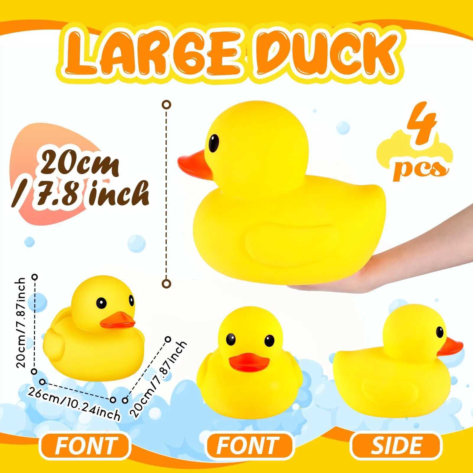 1/2 Pcs Rubber Duck 10.2 Inch Duck Bath Toy Giant Rubber Duck Large Rubber Ducky Bath Toy Squeaky Big Yellow Rubber Ducks Y240813