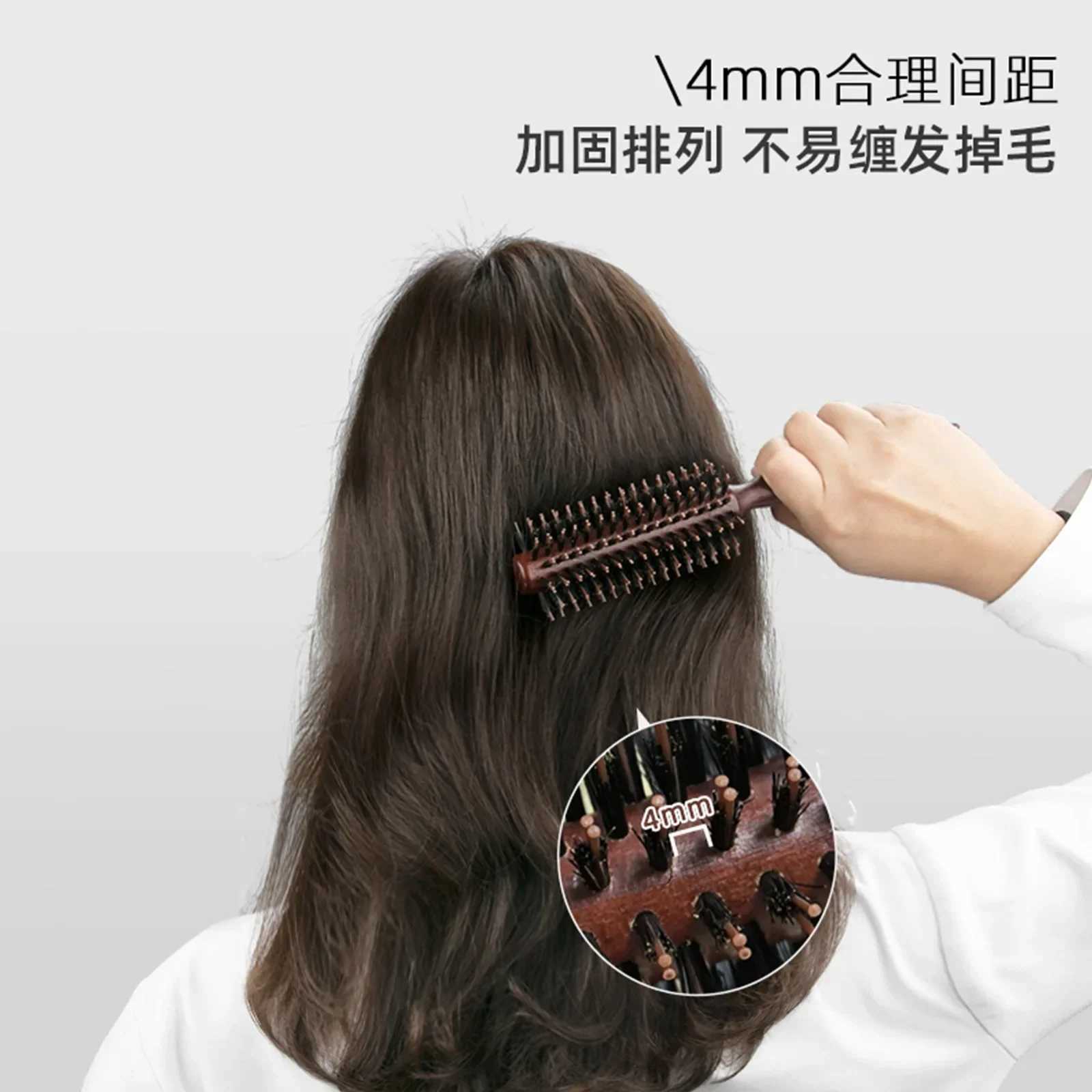 3 types of straight and diagonal hair combs natural bristle curling brush drum hair dryer for curling hair DIY hair styling tools W240813