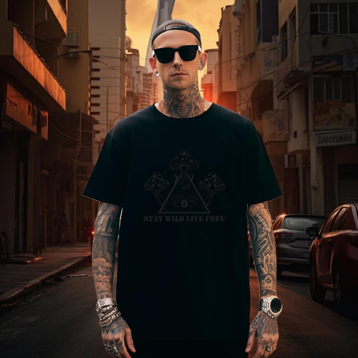 T Shirt For Man 230g Cotton tree Street wear Hip Hop Breathable Custom Anime Men Clothes T-Shirt Customized TOP Quality Tops Tees