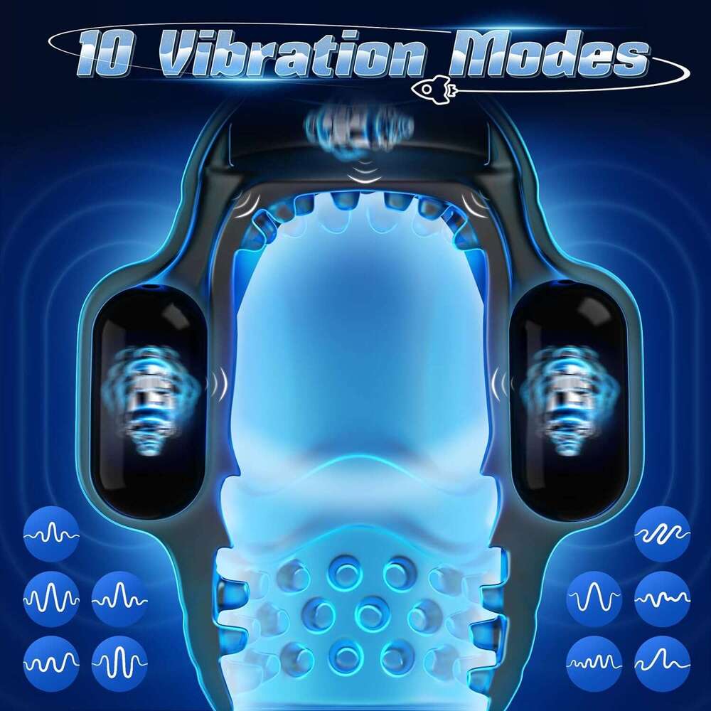 Vibiul Male Sex Toy -4-in-1 Male vibrator with 10 vibrations and 3 motors, male massager with app control, 360 ° wrapped adult sex toy for training an