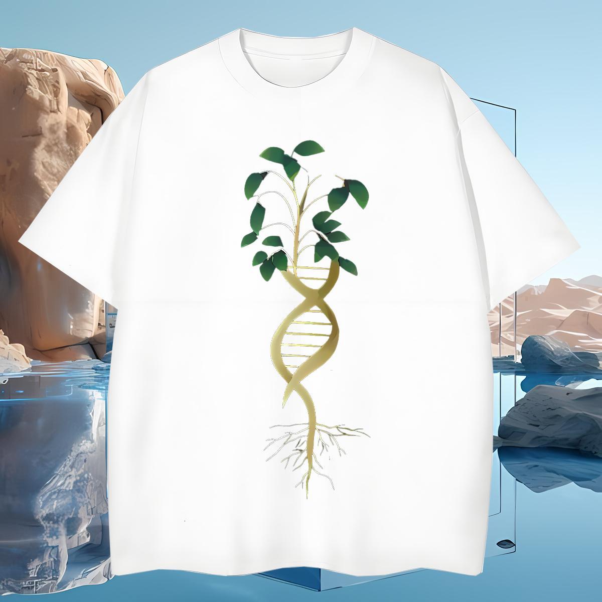 T-Shirts 230g Cotton tree Daily Outfit O Neck Short Sleeves Custom Cartoon Couples T Shirts Fashion New Cool Design Tshirts