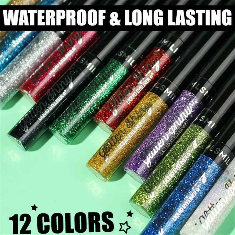Pearlescent Eyeliner 12 Colors Glitter Liquid Eyeshadow Lying Silkworm Pencil Waterproof Lasting Sequins Flash Eye Liner Makeup Y240813