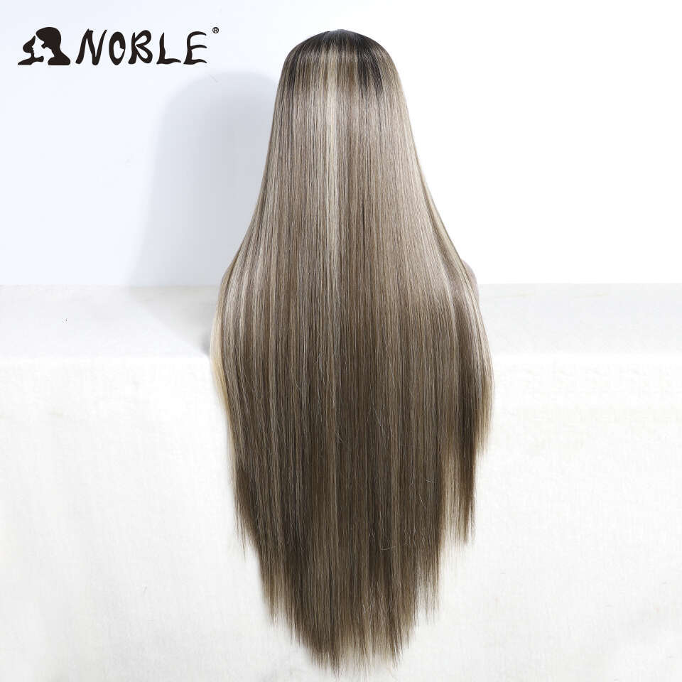 Noble Cosplay Wigs For Women Long Straight Wig 36 Inch Ombre Blonde Synthetic Lace Wig