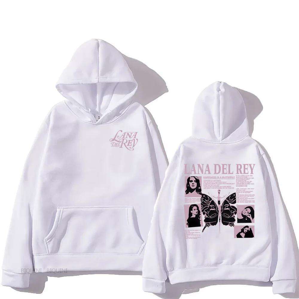 Del Lana Rey Hoodie Singer Graphic Printed Men's Sweatshirt Long Sleeve Fleece Casual Pullover Fall Winter Fashion Sweatshirts s