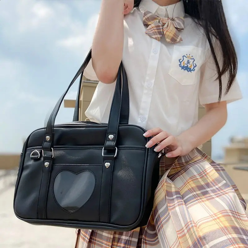 Anime Japan Style Loliat JK HandBags Briefcases Female Students School Heart Shoulder Bags Bookbags ItaBags 240813