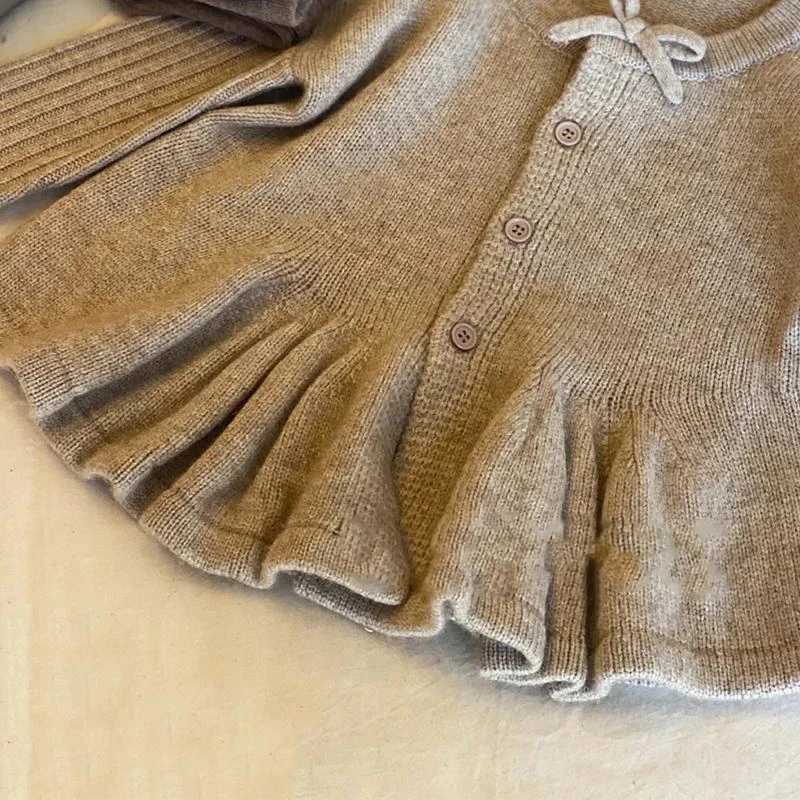 Autumn Winter Fashion Harajuku Kawaii girls knitted cardigan wool sweater fully matched childrens clothing long sleeved childrens top pure cotton swea