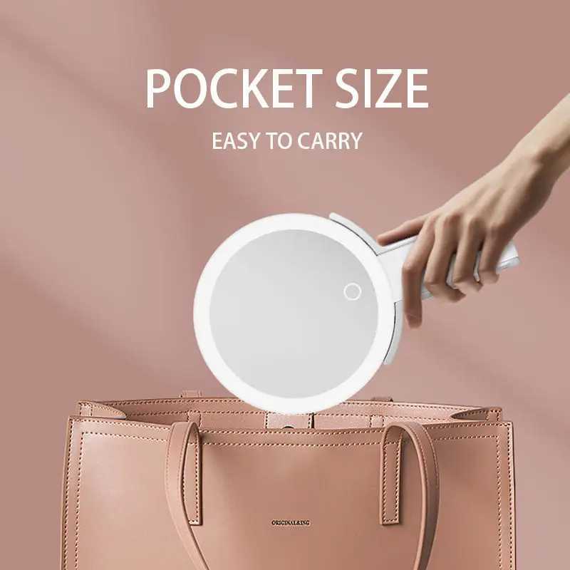 M32 Portable Handheld Desktop Wall Mounted 3-in-1 Charging 1X/10X LED Makeup Mirror W240813
