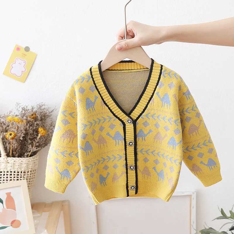 0-5 year old childrens boy Dinosolar sweater long sleeved cartoon knitted cardigan childrens knitted skydiving autumn and winter clothing W240813
