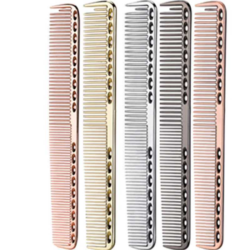Hair combing fine cutting teeth stainless steel hair styling hair cutting space aluminum comb beauty salon tools W240813