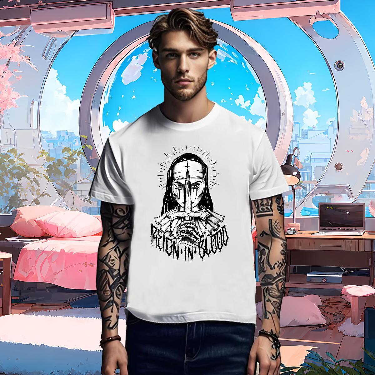 T Shirt For Man 230g Cotton cross Street Wear Round Neck Short Sleeve Custom Print Plus Size Men Clothes T-Shirt New Arrival High Quality Tops