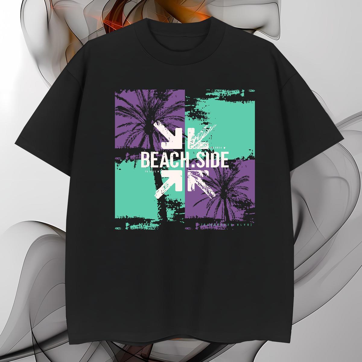 T shirt 230g Pure Cotton painting Sport Crew Neck Breathable Black White Mens Tshirts Designer Popular Clothes