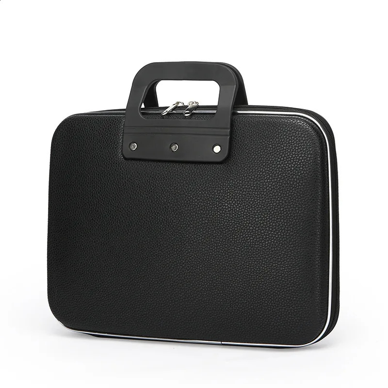 Hard Shell Briefcase Laptop Bag Waterproof PU Leather 240813