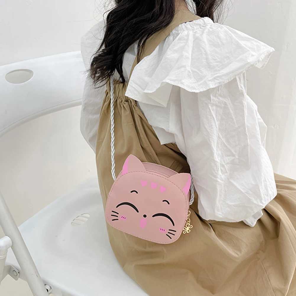Girl Kawaii Backpack Cartoon Cat Fashion Coin Wallet Casual Small Bag Compact Childrens Day Bag W240813