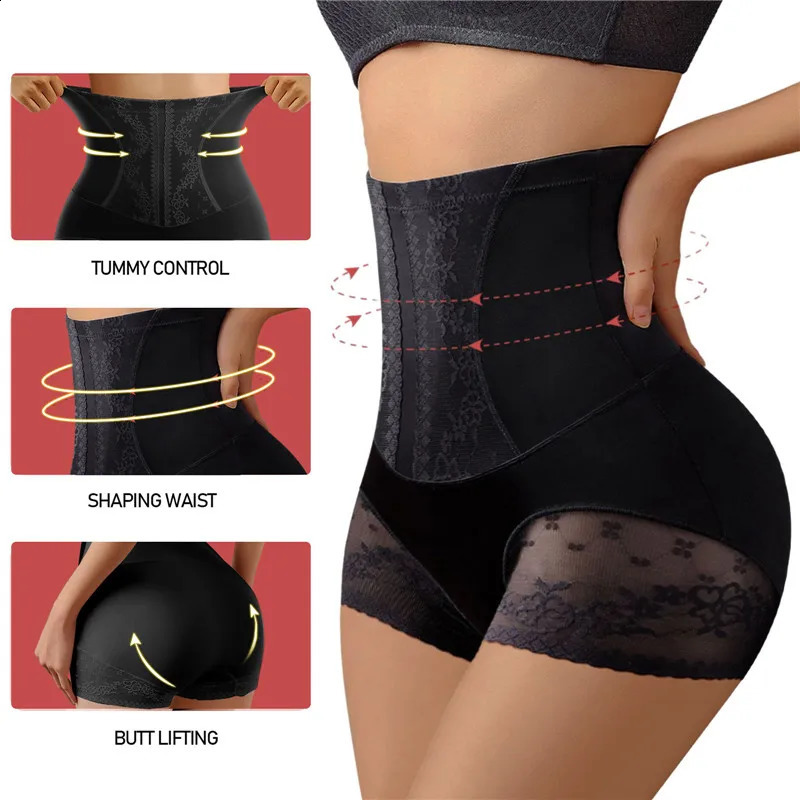 Women High Waist Shaping Panties Tummy Control Underwear Seamless Shapewear Briefs Postpartum Hip Lift Panty Summer Safety Short 240814