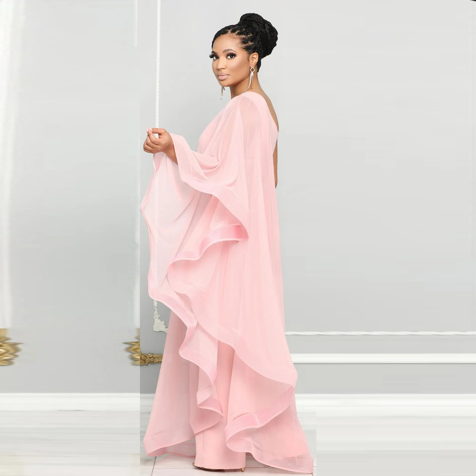 White Wide Leg Party Jumpsuit Sexy Women One Shoulder Elegant Solid Ruffles Casual Overalls Rompers 240813