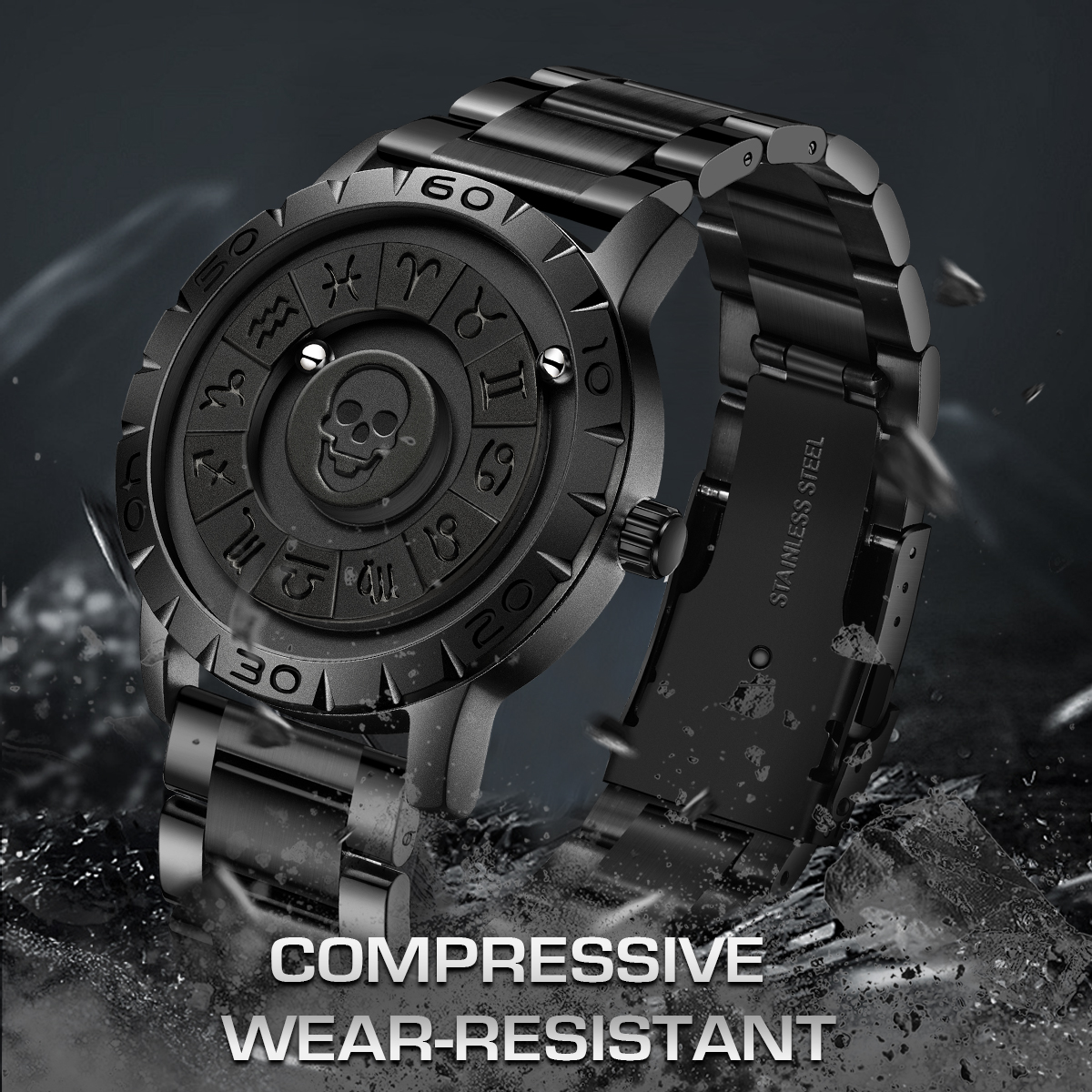 LIGE's new magnetic ball bearing men's precision steel strip watch, creative personalized waterproof sports fashion watch