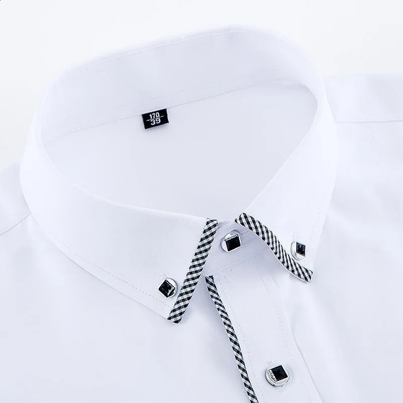 White Shirt for Men Long Sleeves Office Business Button-down Dress Shirts Casual Male Korean Fashion Slim Fit 5XL 6XL 7XL 8XL 240814