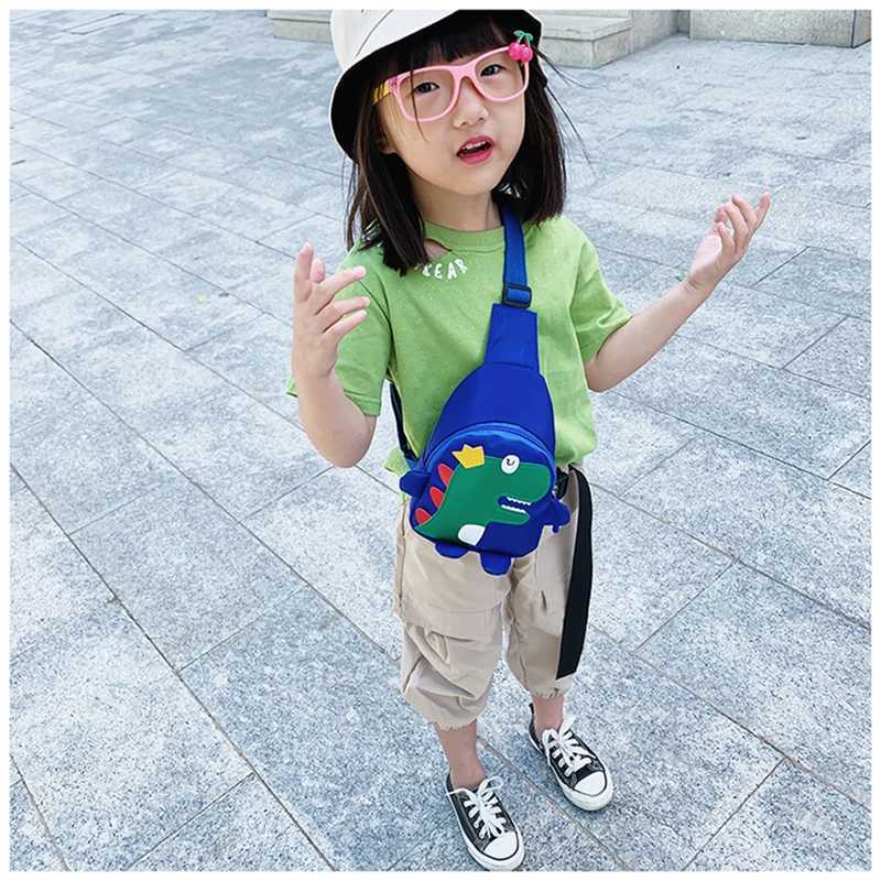 Childrens Messenger Bag Fashion Cartoon Dinosaur Pattern Mini Chest Bag Baby Boy Gills Cute Outdoor Coin Wallet Childrens Gift W240813