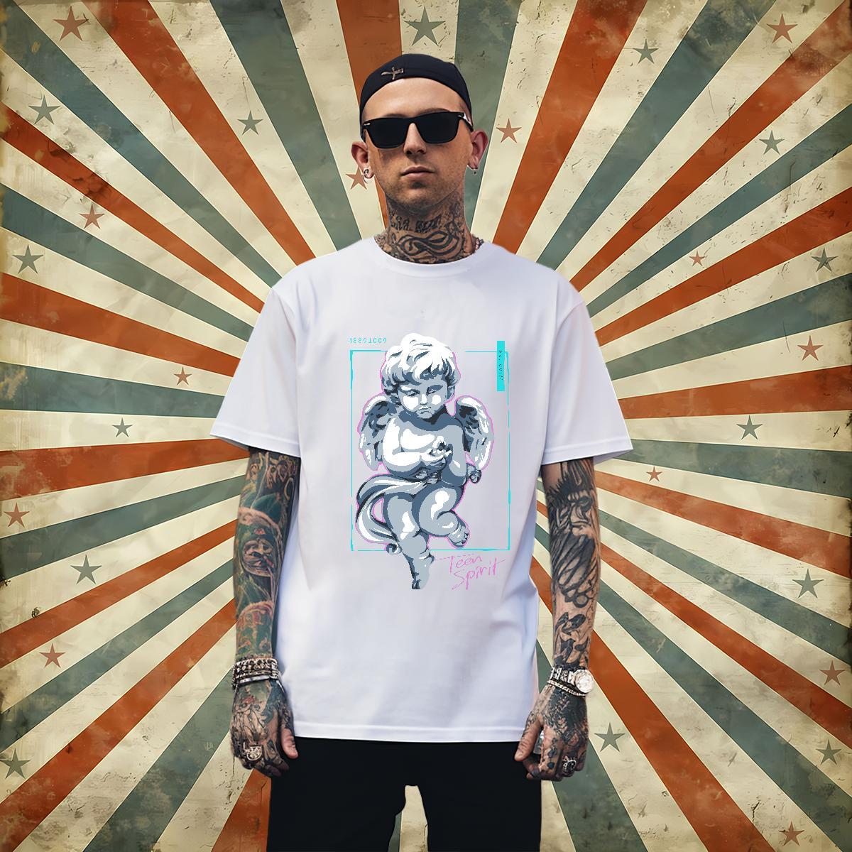 Classic portrait Mens T Shirts Home Outdoor Mens Tshirts 100% Cotton 230g Factory Direct Breathable Short Sleeve Plus Size Cartoon Tops