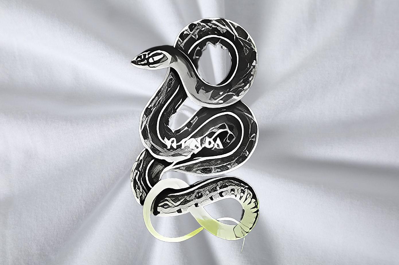 Classic Tshirts Street Wear 230g Cotton Custom Printed O-Neck Short Sleeve snake T Shirt For Man Fashion Design Tops Shirt