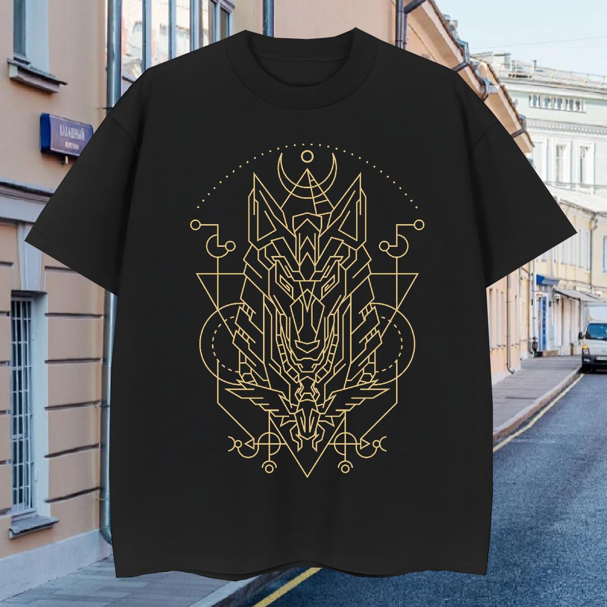 Men T Shirts 230g Pure Cotton totem Daily Wear Round Neck Short Sleeve Oversized 3XL 4XL Men Tees Designer Loose Fit Tops Tees