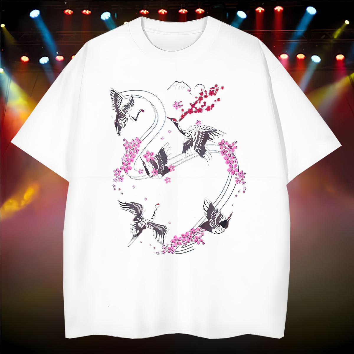 Unisex Men T Shirts bird Breathable Soft Beach Custom Printed 230g Pure Cotton Tshirt for Man Woman New Arrival Tees Shirts
