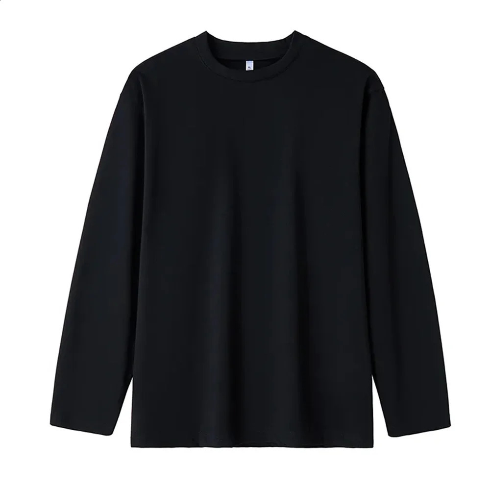 Long Sleeve t shirt for Men Autumn Fashion Cotton Solid Color t-shirts Cozy Streetwear Mens t-shirt 5XL Baggy Korean Trendy 240814