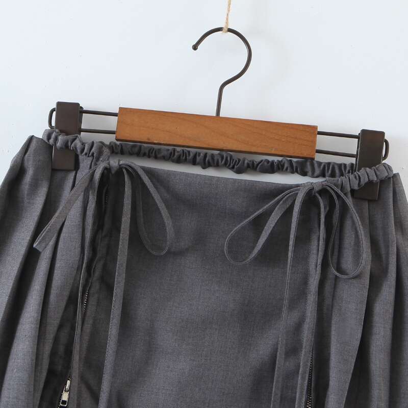 Women Pleated Tie Up Zipper Dropped Waist Sexy Mini Skirts Tennis Girl Dance Kawaii Casual Korean Skirt Faldas Jupe