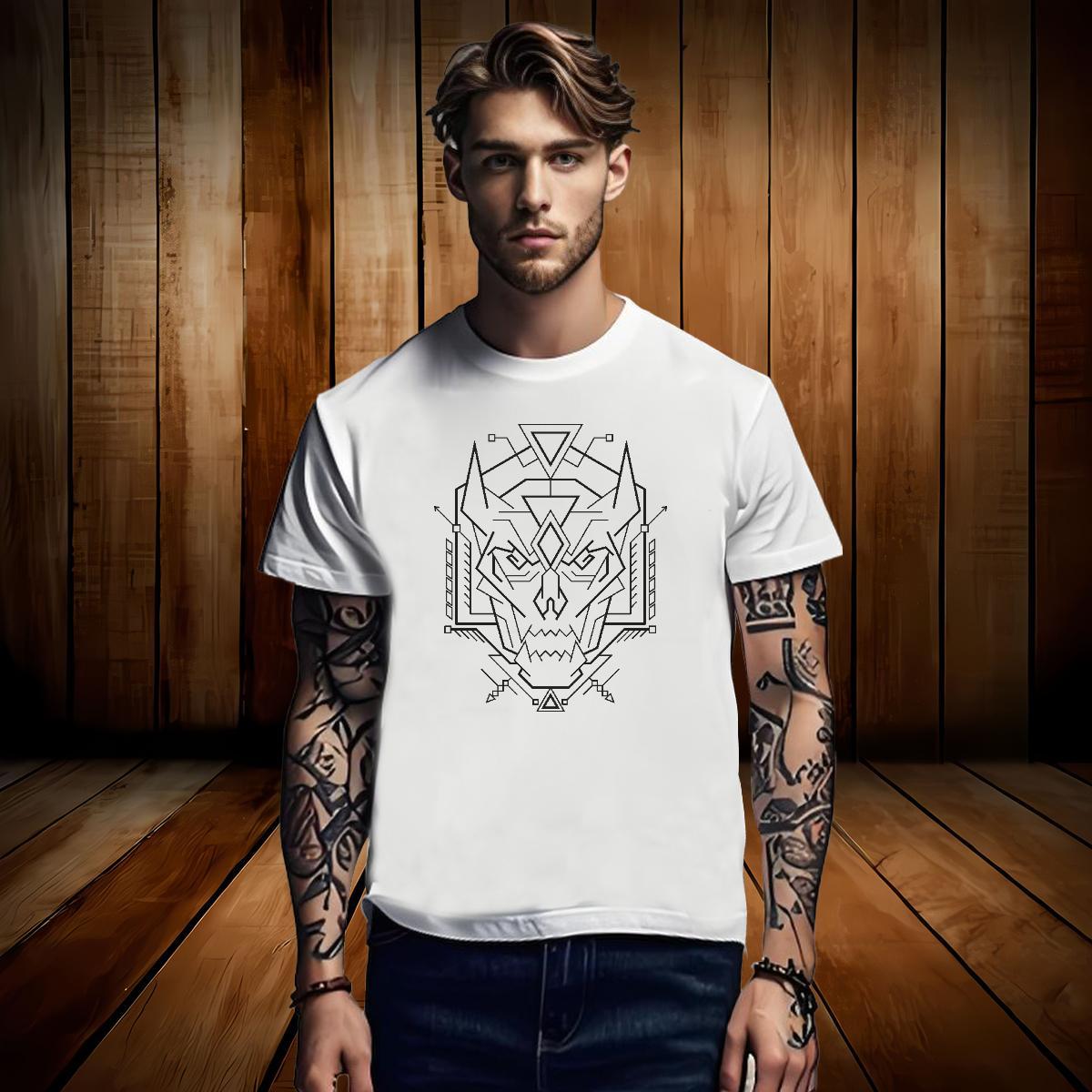 T-Shirts for Men 230g Cotton Lines Street wear Hip Hop Round Neck Short Sleeve Plus Size Cartoon Mens Tshirts Classic Free Shipping Tees