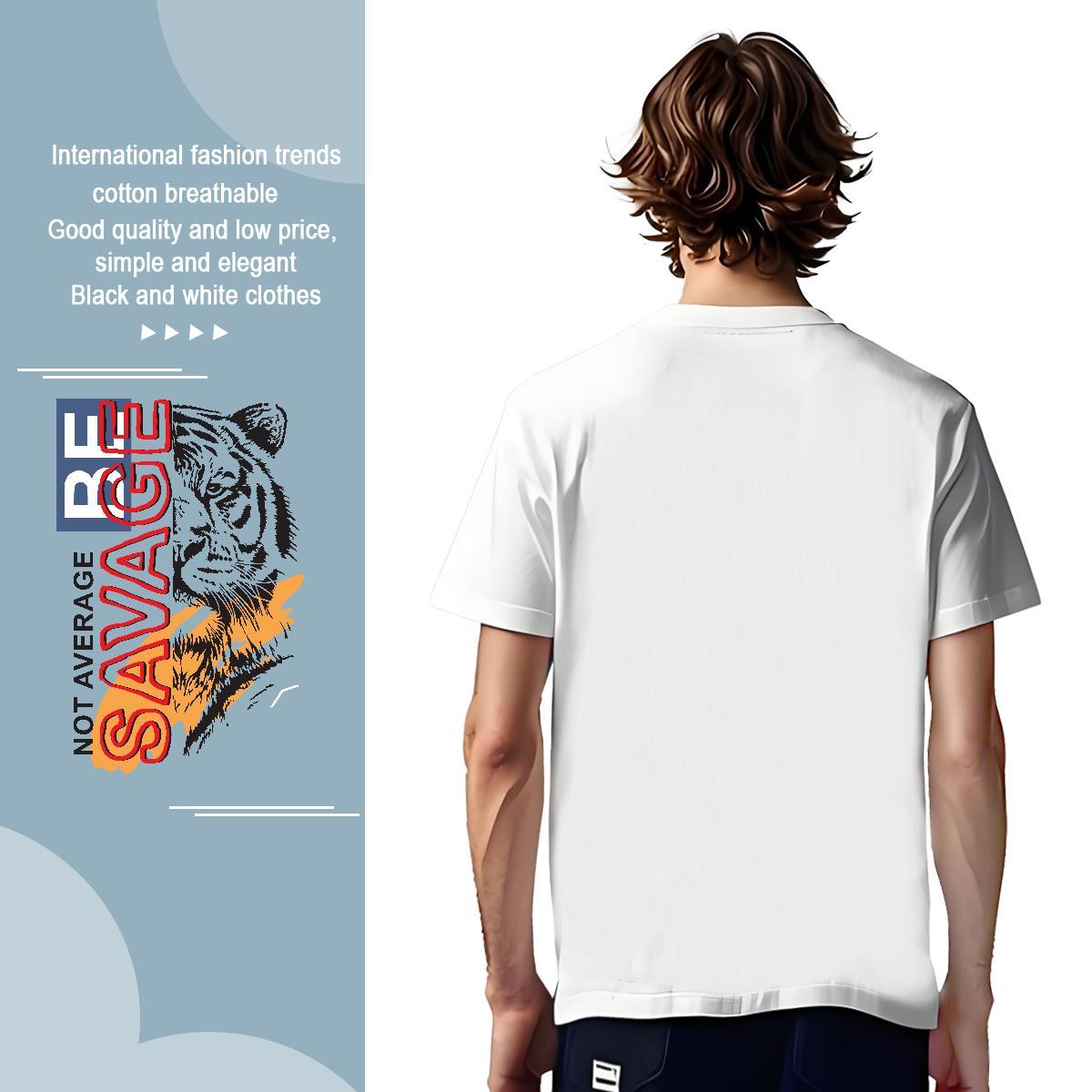 TOP Quality T shirt tiger Breathable Casual Beach Custom Print Oversized 230g 100% Cotton Men Clothes T-Shirt 2024 DIY Top Tees