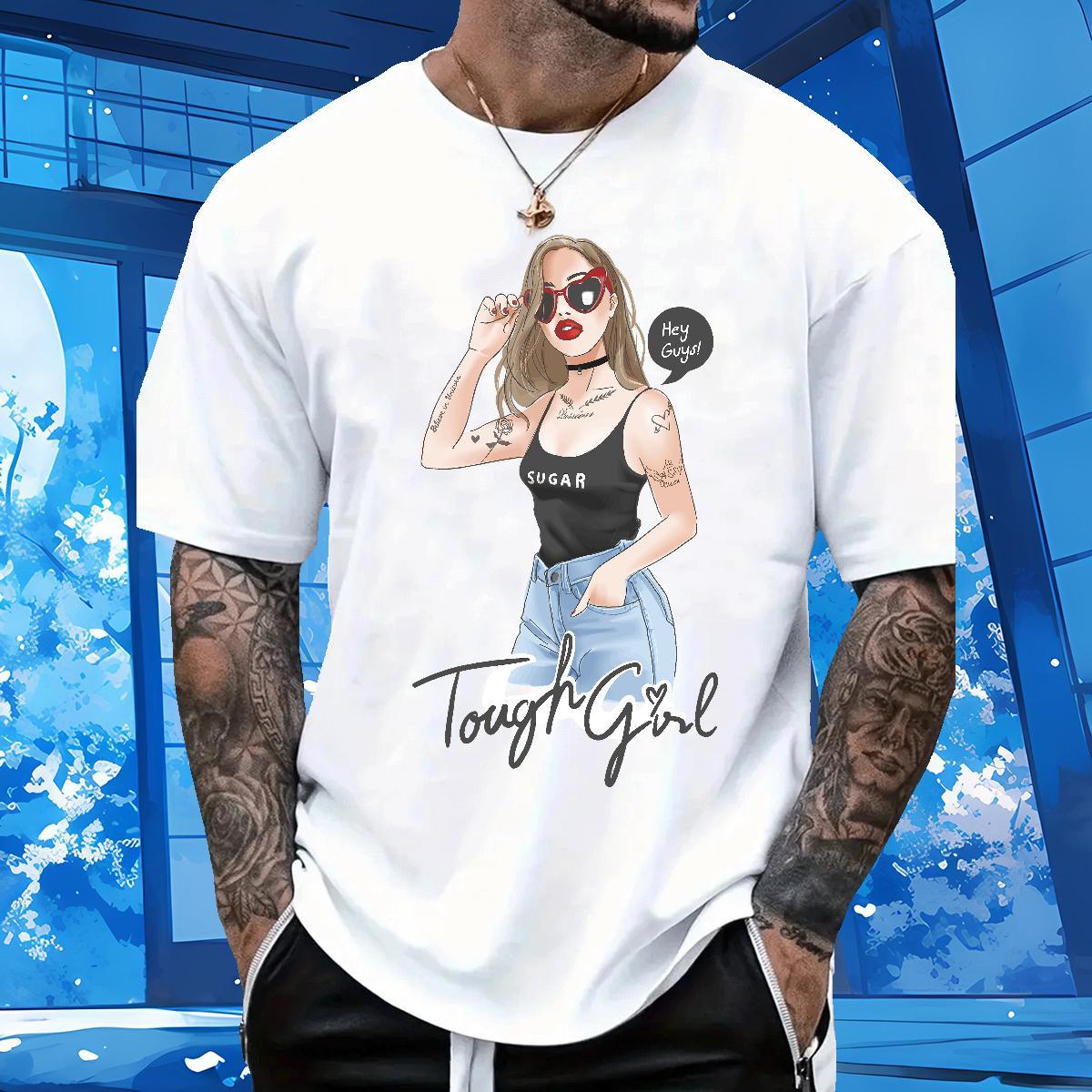 T Shirts Men 100% Cotton 230g character Daily Wear Round Neck Short Sleeve DIY Printed Men Tshirts Designer Cool Tops Shirt