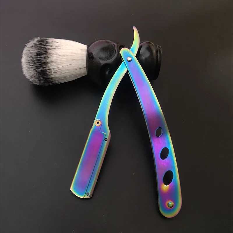 Multicolour Barbershop Mens Shaver Straight Edge Barber Razor Knives Manual Beard Shaving And Care Replaceable Blades ShavetteM240814