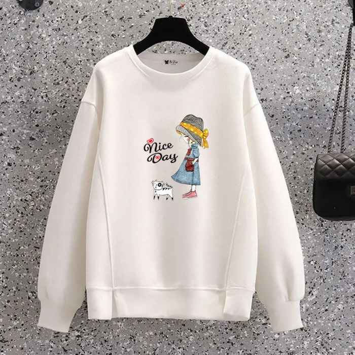 6535 Fish Scale # Long Sleeve Women's T-shirt 2024 New Korean Split Hoodie Versatile Loose Round Neck Top