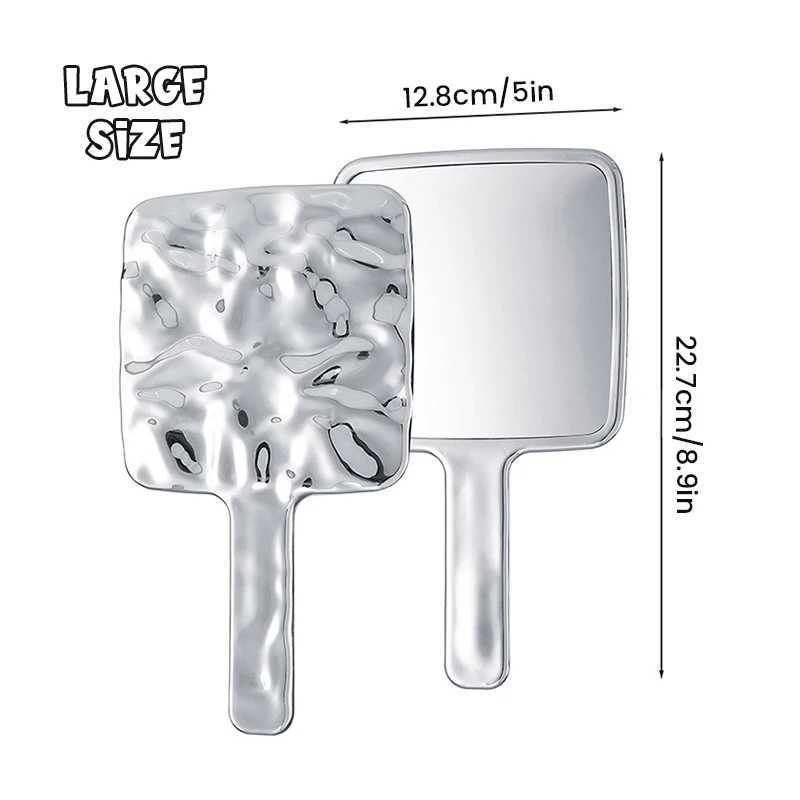 Square handheld makeup mirror liquid shape makeup mirror with handheld mirror compact mirror for spa salons used for eyelash extension W240813