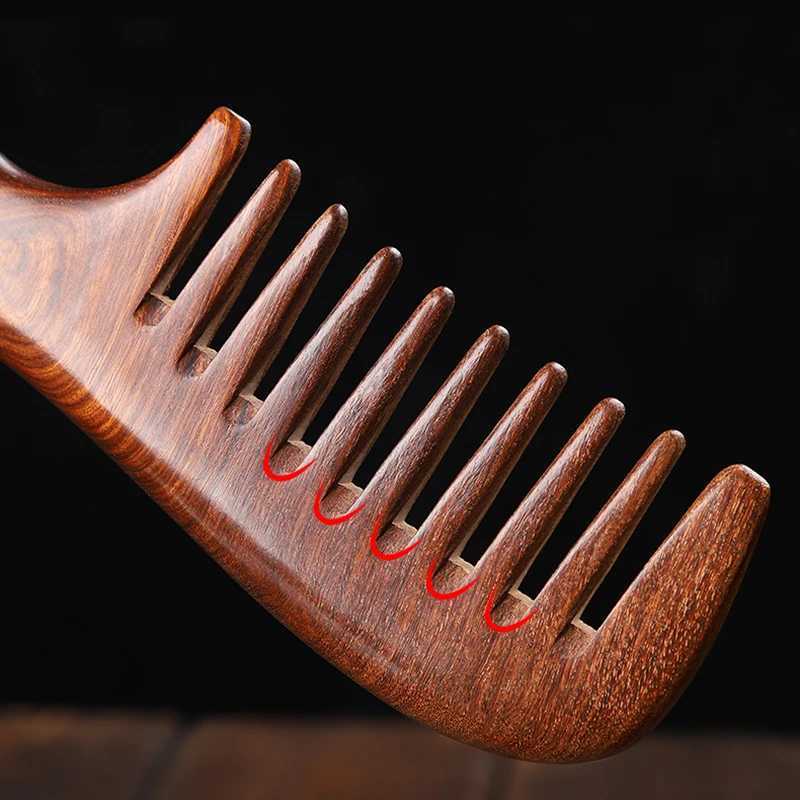 Natural Sandalwood Comb Anti static Wood Comb Massager Long and Wide Teeth Corner Removal Sandalwood Comb Hair Care Home Gifts W240813