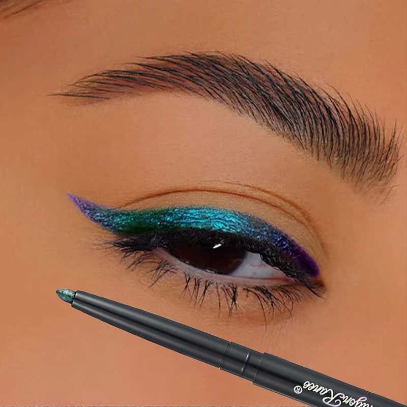 8colors Aurora Chameleon Eyeliner Gel Pen Waterproof Chameleon Color Lasting Eye Pen Peacock Galaxy Eyeliner Glitter Eyes Makeup Y240813